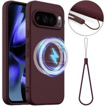 Захисний чохол Deexe Silicone Case with MagSafe для Google Pixel 10 Pro XL - Wine Red: фото 1 з 9