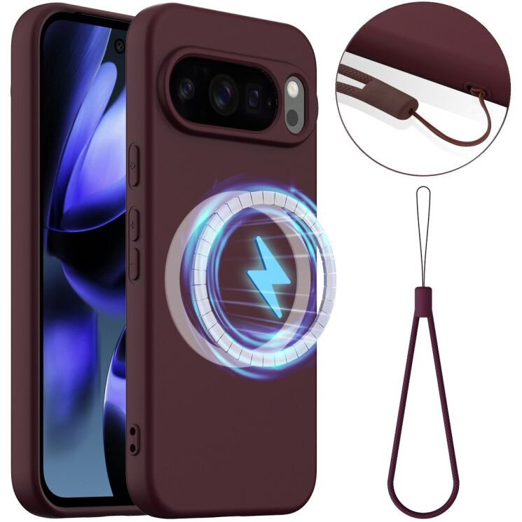 Захисний чохол Deexe Silicone Case with MagSafe для Google Pixel 10 Pro XL - Wine Red: фото 1 з 9
