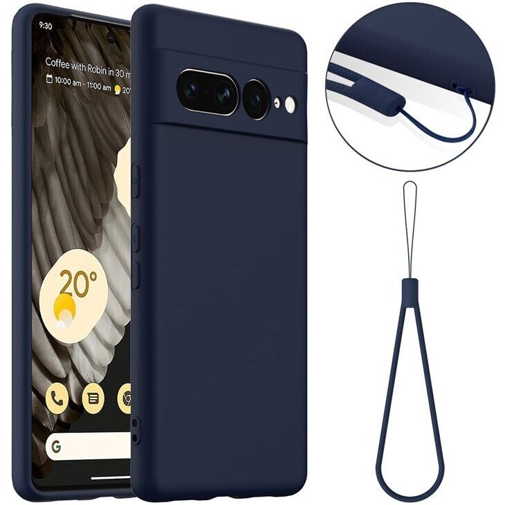 Защитный чехол Deexe Silicone Case with MagSafe для Google Pixel 7 Pro - Dark Blue: фото 1 из 9