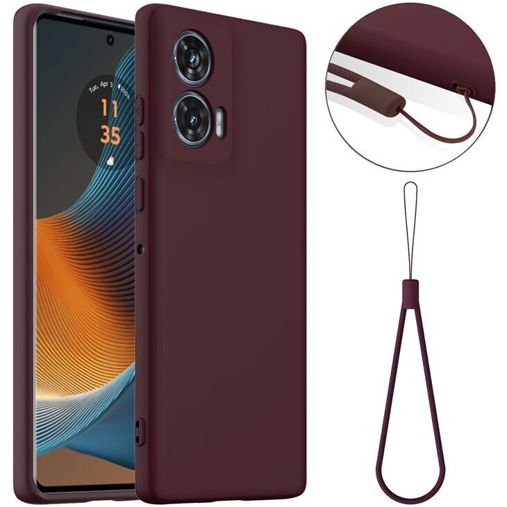 Защитный чехол Deexe Silicone Case with MagSafe для Motorola Edge 50 Fusion - Wine Red: фото 1 из 9