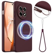 Защитный чехол Deexe Silicone Case with MagSafe для OnePlus 13R / Ace 5 / Ace 5 Pro - Wine Red: фото 1 из 8