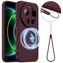 Защитный чехол Deexe Silicone Case with MagSafe для Xiaomi 17 Ultra - Wine Red: фото 1 из 9