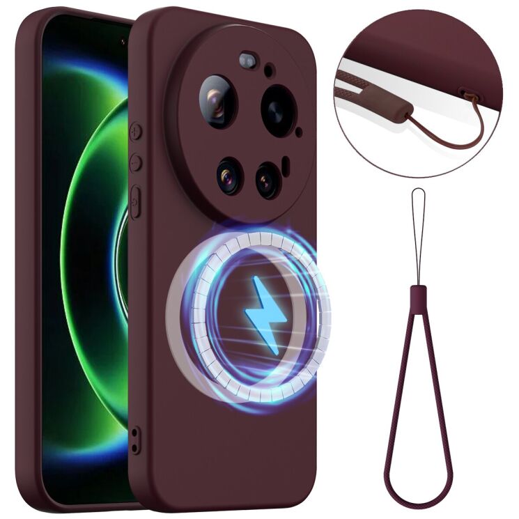 Защитный чехол Deexe Silicone Case with MagSafe для Xiaomi 17 Ultra - Wine Red: фото 1 из 9