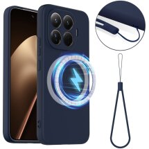 Захисний чохол Deexe Silicone Case with MagSafe для Xiaomi 17T Pro - Dark Blue: фото 1 з 9