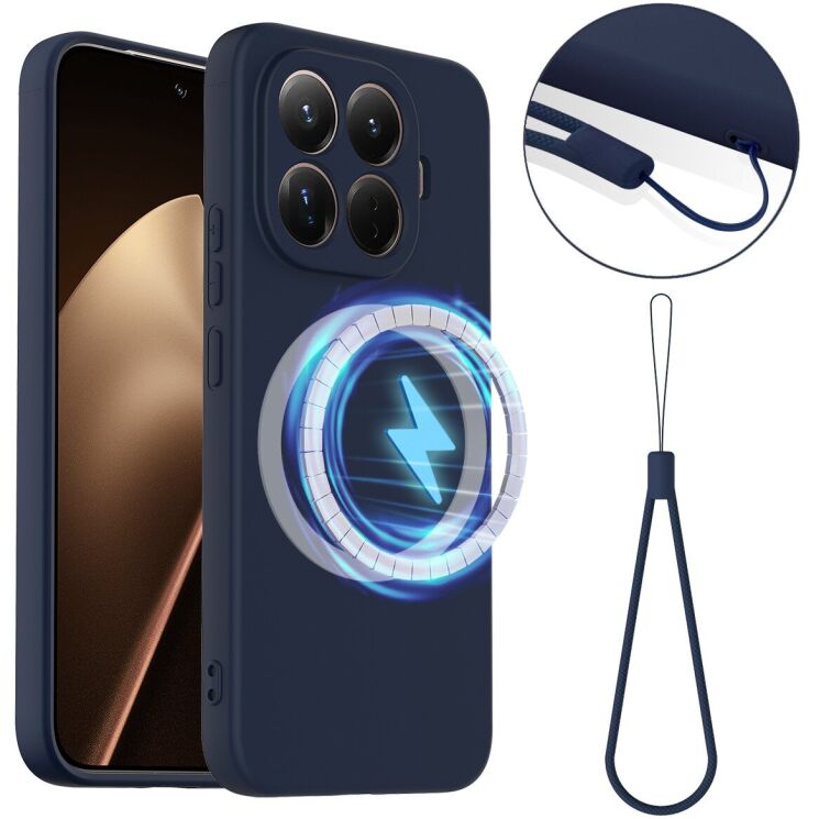 Захисний чохол Deexe Silicone Case with MagSafe для Xiaomi 17T Pro - Dark Blue: фото 1 з 9