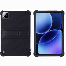 Захисний чохол Deexe Silicone Kickstand для Xiaomi Pad 8 / Pad 8 Pro - Black: фото 1 з 8