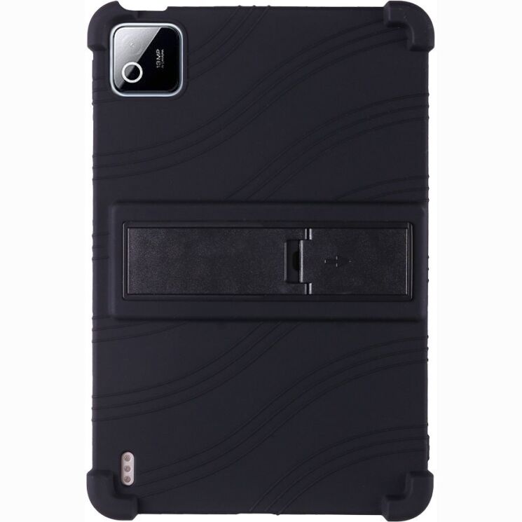 Захисний чохол Deexe Silicone Kickstand для Xiaomi Pad 8 / Pad 8 Pro - Black: фото 3 з 8