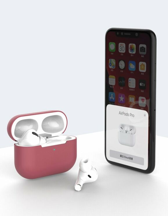 Захисний чохол Deexe Simple Style для Apple AirPods Pro - Red: фото 3 з 10