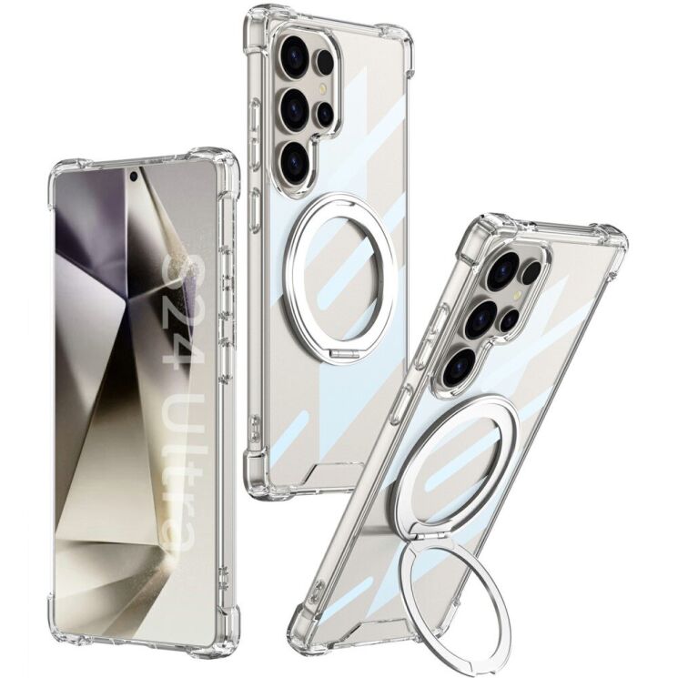 Защитный чехол GKK Airbag MagStand для Samsung Galaxy S24 Ultra (S928) - Transparent: фото 1 из 9