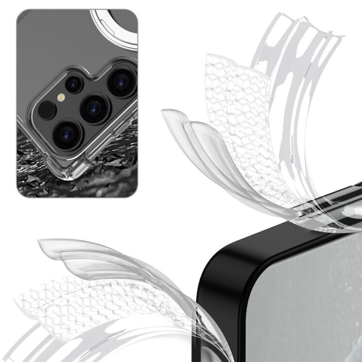 Защитный чехол GKK Airbag MagStand для Samsung Galaxy S24 Ultra (S928) - Transparent: фото 7 из 9
