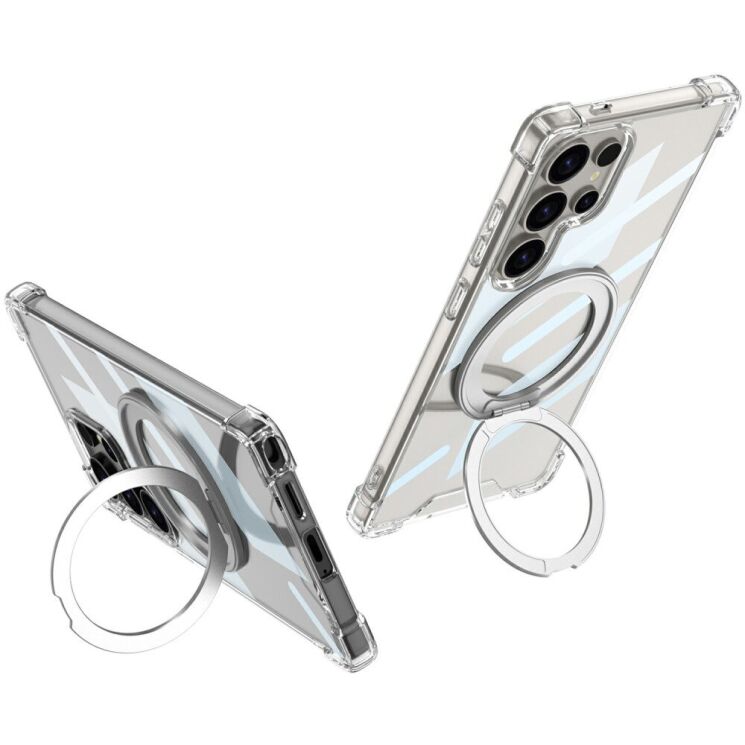 Защитный чехол GKK Airbag MagStand для Samsung Galaxy S24 Ultra (S928) - Transparent: фото 2 из 9