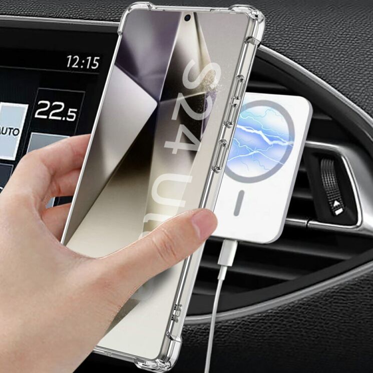 Защитный чехол GKK Airbag MagStand для Samsung Galaxy S24 Ultra (S928) - Transparent: фото 6 из 9