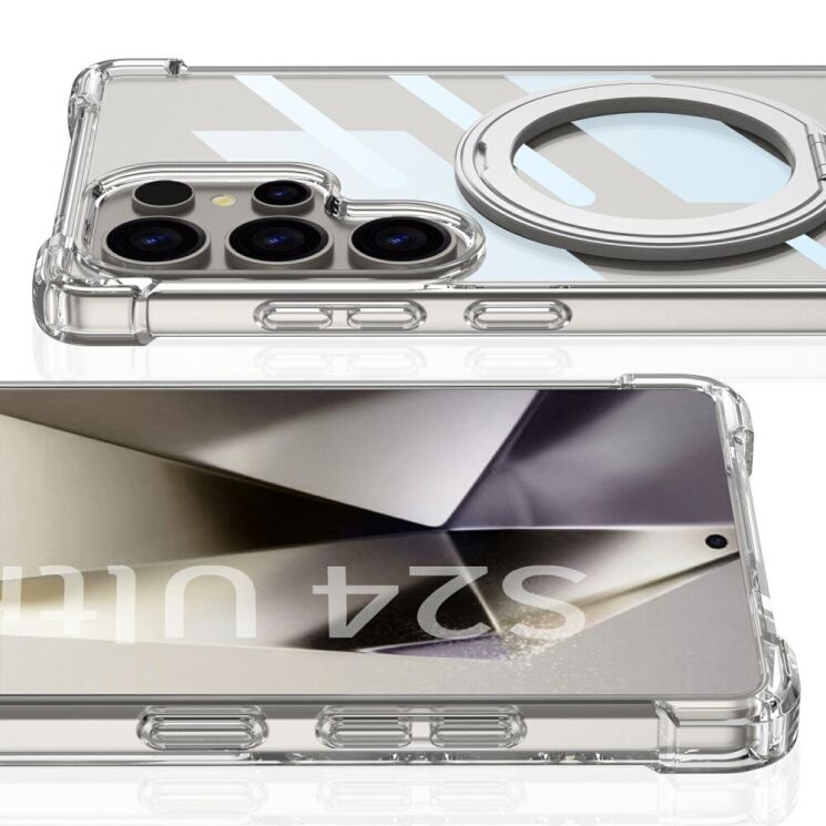 Защитный чехол GKK Airbag MagStand для Samsung Galaxy S24 Ultra (S928) - Transparent: фото 9 из 9