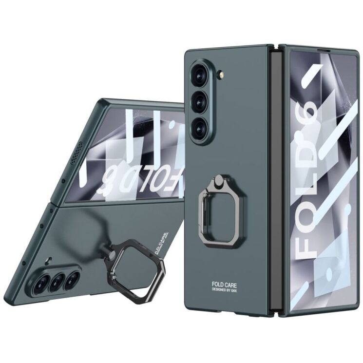 Защитный чехол GKK Ring Shell для Samsung Galaxy Fold 6 - Green: фото 1 из 8