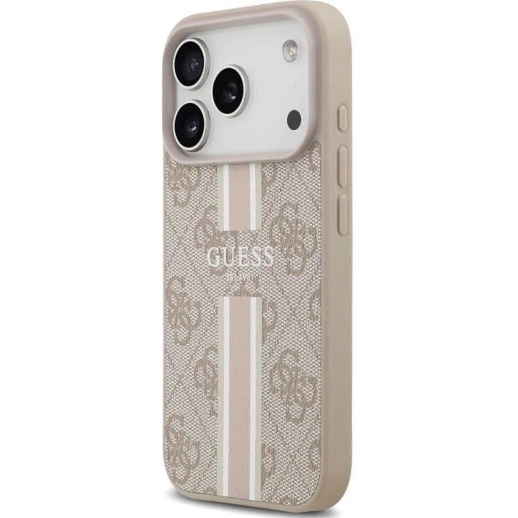 Защитный чехол Guess 4G Printed Stripes MagSafe для iPhone 17 Pro (GUHMP17LP4RPSP) - Pink: фото 3 из 9