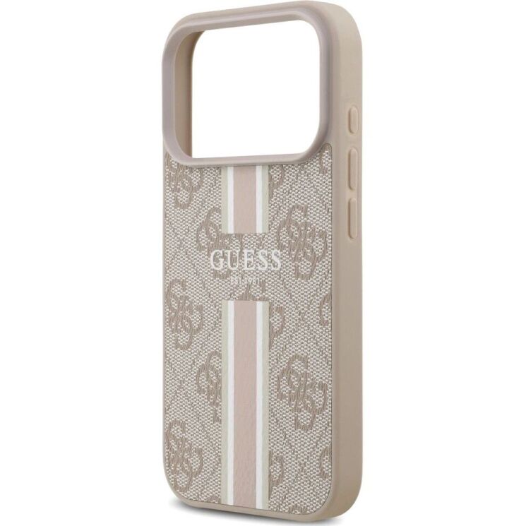 Защитный чехол Guess 4G Printed Stripes MagSafe для iPhone 17 Pro (GUHMP17LP4RPSP) - Pink: фото 6 из 9