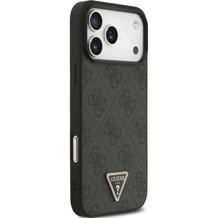 Защитный чехол Guess Leather 4G Triangle Strass MagSafe для iPhone 17 Pro Max (GUHMP17XP4TDPLK) - Black (402886B) Защитный чехол Guess Leather 4G Triangle Strass MagSafe для iPhone 17 Pro Max (GUHMP17XP4TDPLK) - Black: фото 4 из 9