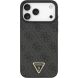 Защитный чехол Guess Leather 4G Triangle Strass MagSafe для iPhone 17 Pro Max (GUHMP17XP4TDPLK) - Black (402886B). Фото 2 из 9
