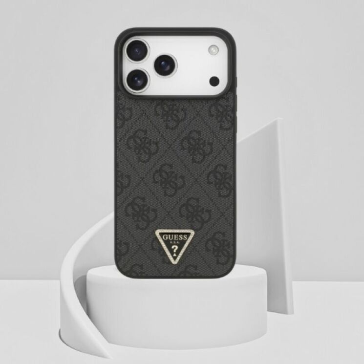Защитный чехол Guess Leather 4G Triangle Strass MagSafe для iPhone 17 Pro Max (GUHMP17XP4TDPLK) - Black (402886B) Защитный чехол Guess Leather 4G Triangle Strass MagSafe для iPhone 17 Pro Max (GUHMP17XP4TDPLK) - Black: фото 9 из 9