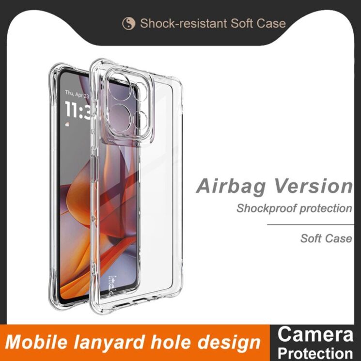 Защитный чехол IMAK Airbag MAX Case для Motorola Moto G75 - Transparent: фото 5 из 9
