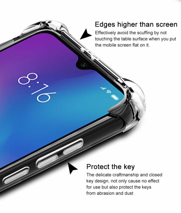 Защитный чехол IMAK Airbag MAX Case для Xiaomi Mi 9 SE - Matte Black: фото 11 из 15