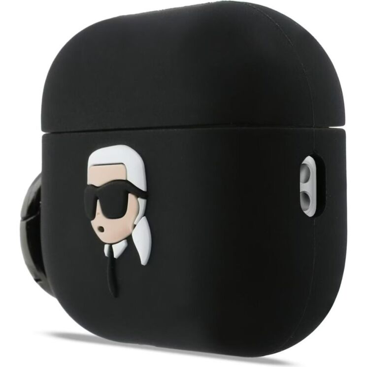 Защитный чехол Karl Lagerfeld Silicone Karl Head 3D для AirPods Pro 3 (KLAP3RUNIKK) - Black: фото 2 из 4