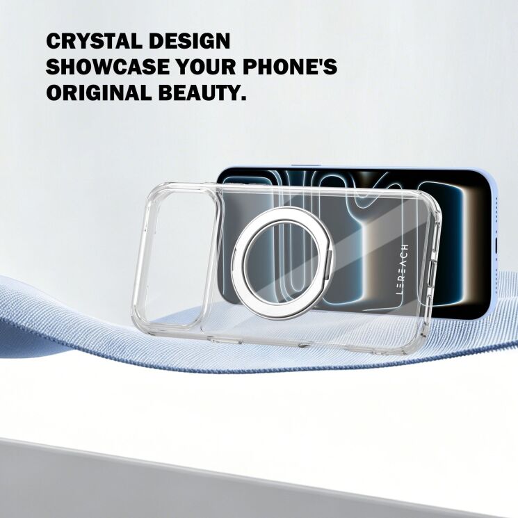 Защитный чехол LEREACH TOC Crystal MagStand (FP) для iPhone 18 Pro / 17 Pro - Transparent: фото 13 из 16
