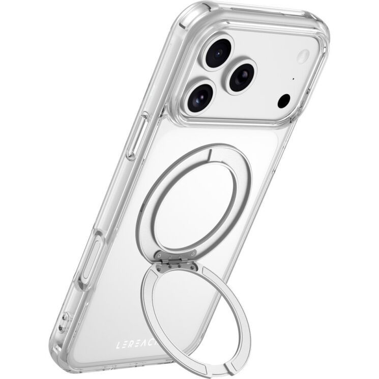 Защитный чехол LEREACH TOC Crystal MagStand (FP) для iPhone 18 Pro / 17 Pro - Transparent: фото 4 из 16