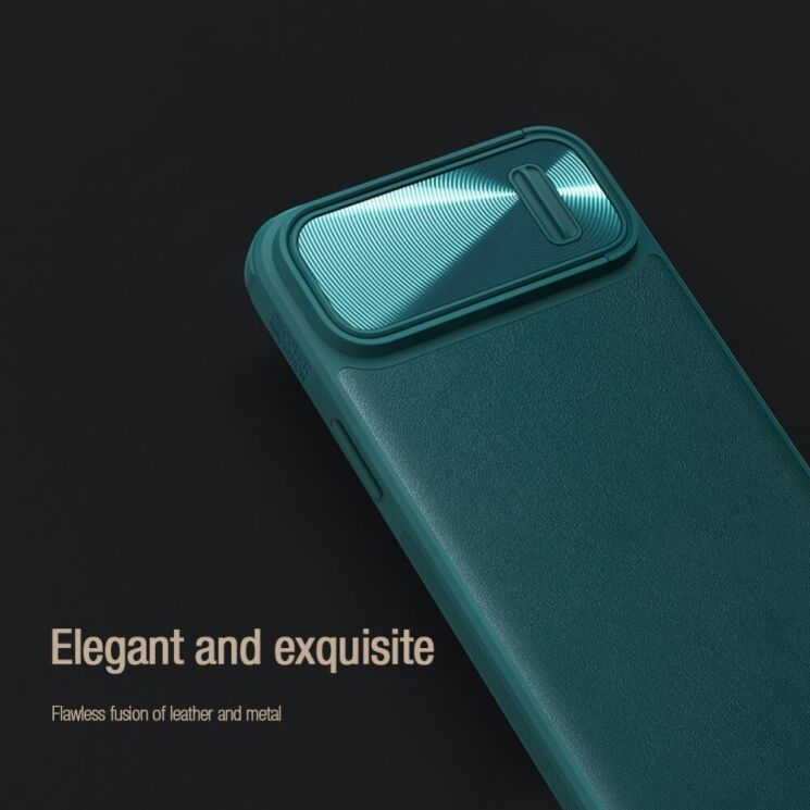 Защитный чехол NILLKIN CamShield Leather Case для Apple iPhone 14 - Blue: фото 9 из 15