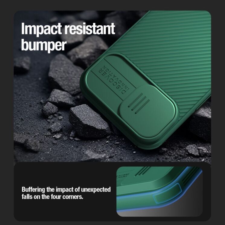 Защитный чехол NILLKIN CamShield Pro Magnetic для Apple iPhone 15 Plus - Green: фото 15 из 21