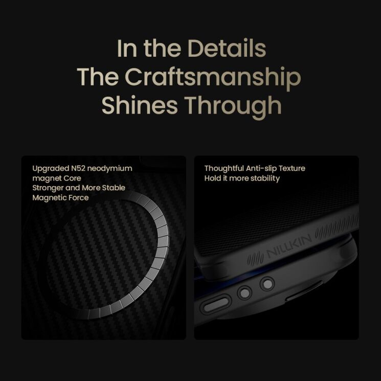 Защитный чехол NILLKIN CarboProp Magnetic (FP) для Xiaomi 17 Ultra - Black: фото 9 из 11