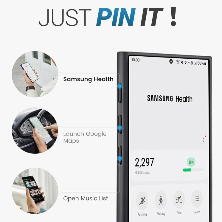 Защитный чехол Pitaka PinButton Case для Samsung Galaxy S24 Ultra (S928) MCP2401F - Black / Grey: фото 5 из 11