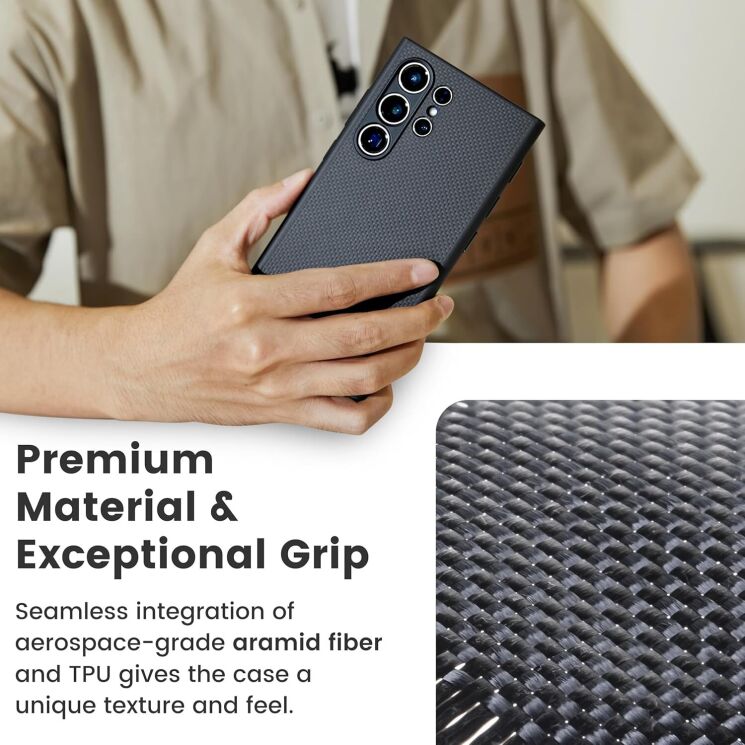 Защитный чехол Pitaka PinButton Case для Samsung Galaxy S24 Ultra (S928) MCP2401F - Black / Grey: фото 8 из 11
