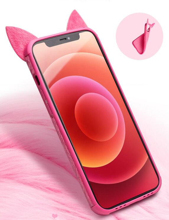 Защитный чехол QIALINO Cat Cover для Apple iPhone 12 / iPhone 12 Pro - Pink: фото 12 из 16