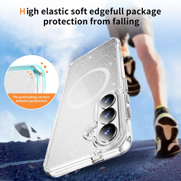 Защитный чехол Reframe Glitter Magnetic Case для Samsung Galaxy S26 Plus (S947) - Black: фото 5 из 9