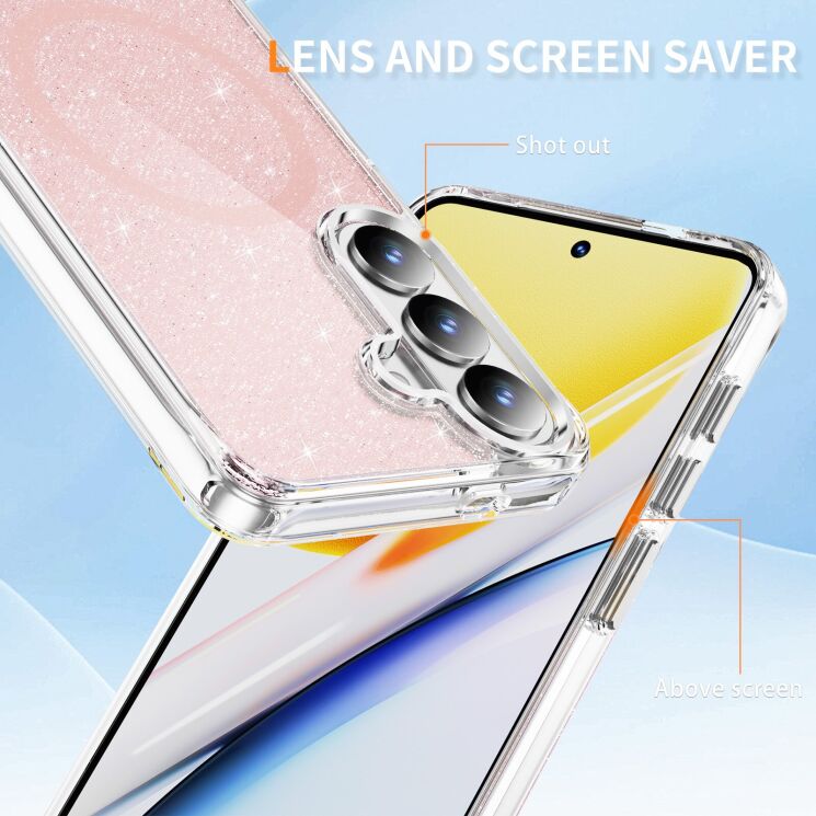 Защитный чехол Reframe Glitter Magnetic Case для Samsung Galaxy S26 Plus (S947) - Black: фото 6 из 9