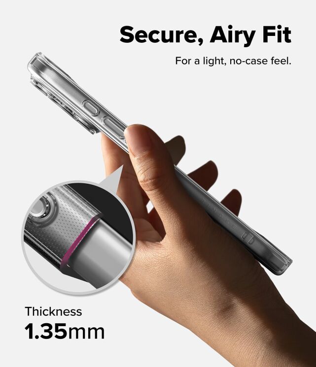 Защитный чехол Ringke Air (FP) для iPhone 18 Pro (8800380462816) - Clear: фото 8 из 17