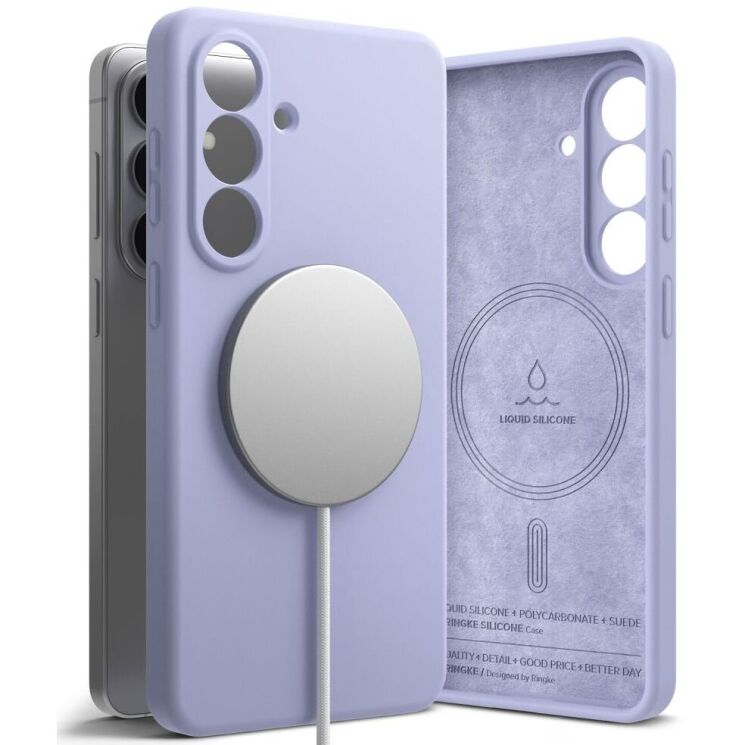 Защитный чехол Ringke Silicone Magnetic для Samsung Galaxy S26 Plus (S947) 8800328815247 - Lavender: фото 4 из 18