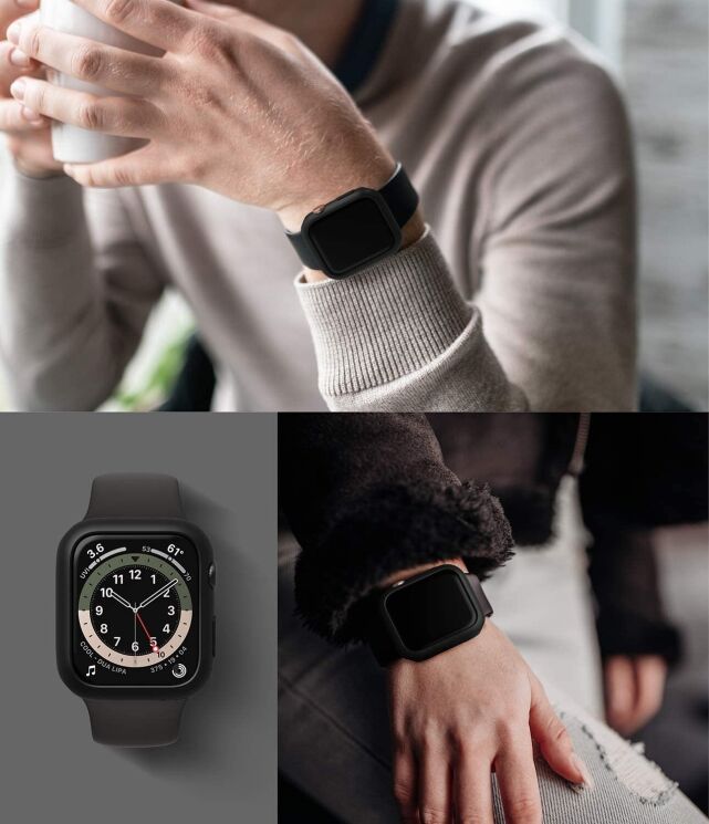 Комплект чехлов RINGKE Slim Case для Apple Watch 44 / SE 44 mm - Clear / Blue: фото 12 из 15