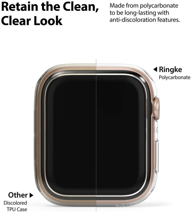Комплект чехлов RINGKE Slim Case для Apple Watch 44 / SE 44 mm - Clear / Blue: фото 7 из 15