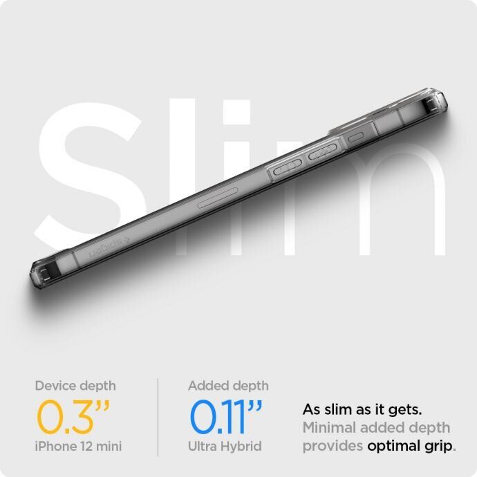 Захисний чохол Spigen (SGP) Crystal Hybrid для Apple iPhone 12 mini - Matte Black: фото 10 з 14
