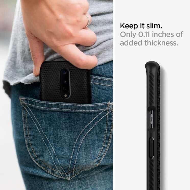 Захисний чохол Spigen (SGP) Liquid Air для OnePlus 8 - Matte Black: фото 12 з 15
