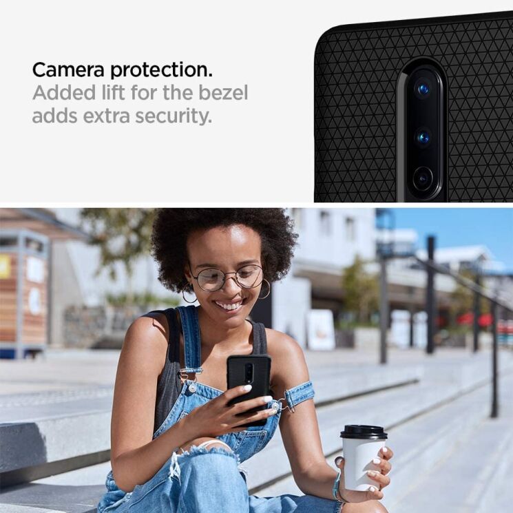 Захисний чохол Spigen (SGP) Liquid Air для OnePlus 8 - Matte Black: фото 13 з 15