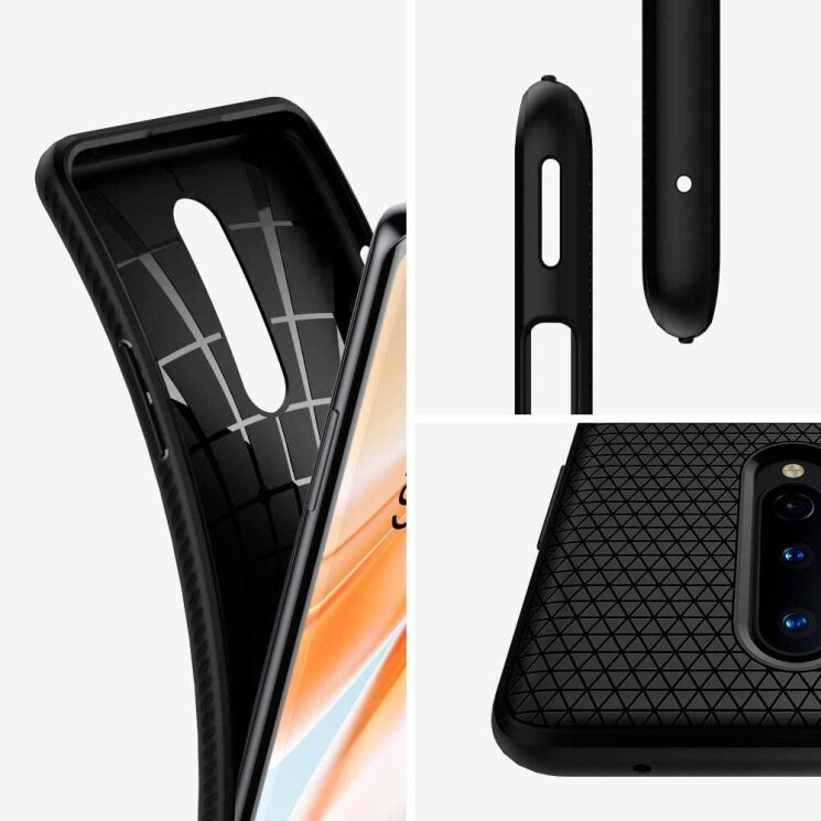 Захисний чохол Spigen (SGP) Liquid Air для OnePlus 8 - Matte Black: фото 10 з 15