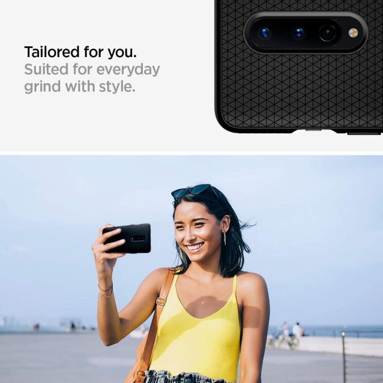 Захисний чохол Spigen (SGP) Liquid Air для OnePlus 8 - Matte Black: фото 11 з 15