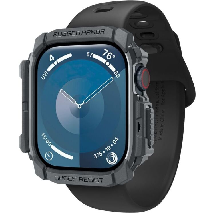 Защитный чехол Spigen (SGP) Rugged Armor (FW) для Apple Watch 10 46 mm (ACS08598) - Dark Grey: фото 4 из 15