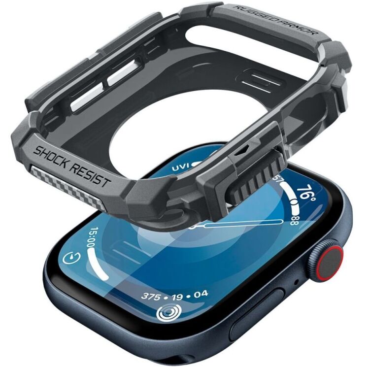 Защитный чехол Spigen (SGP) Rugged Armor (FW) для Apple Watch 10 46 mm (ACS08598) - Dark Grey: фото 2 из 15
