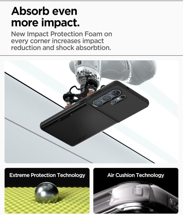 Защитный чехол Spigen (SGP) Slim Armor CS для Samsung Galaxy S25 Ultra (S938) ACS08967 - Black: фото 15 из 16