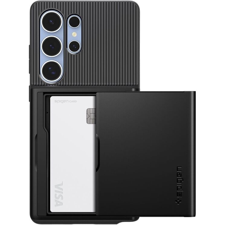Защитный чехол Spigen (SGP) Slim Armor CS для Samsung Galaxy S25 Ultra (S938) ACS08967 - Black: фото 3 из 16