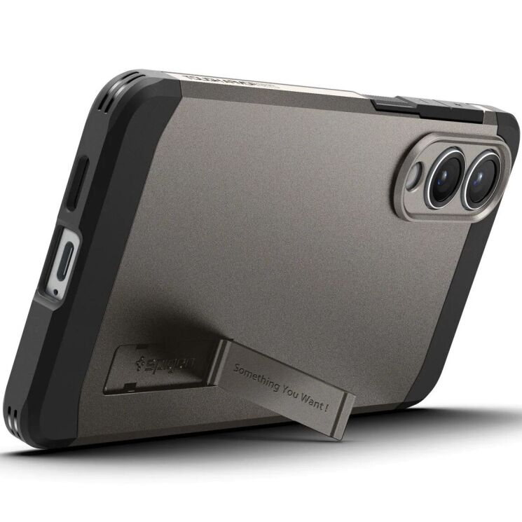 Защитный чехол Spigen (SGP) Tough Armor (MagFit) для Samsung Galaxy S25 Edge (S937) ACS09423 - Gunmetal: фото 4 из 23